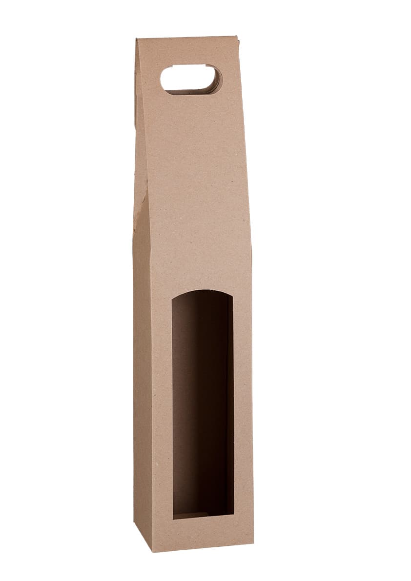 Krabice na víno hnědá 8,2×8,2×40 cm na 1 láhev