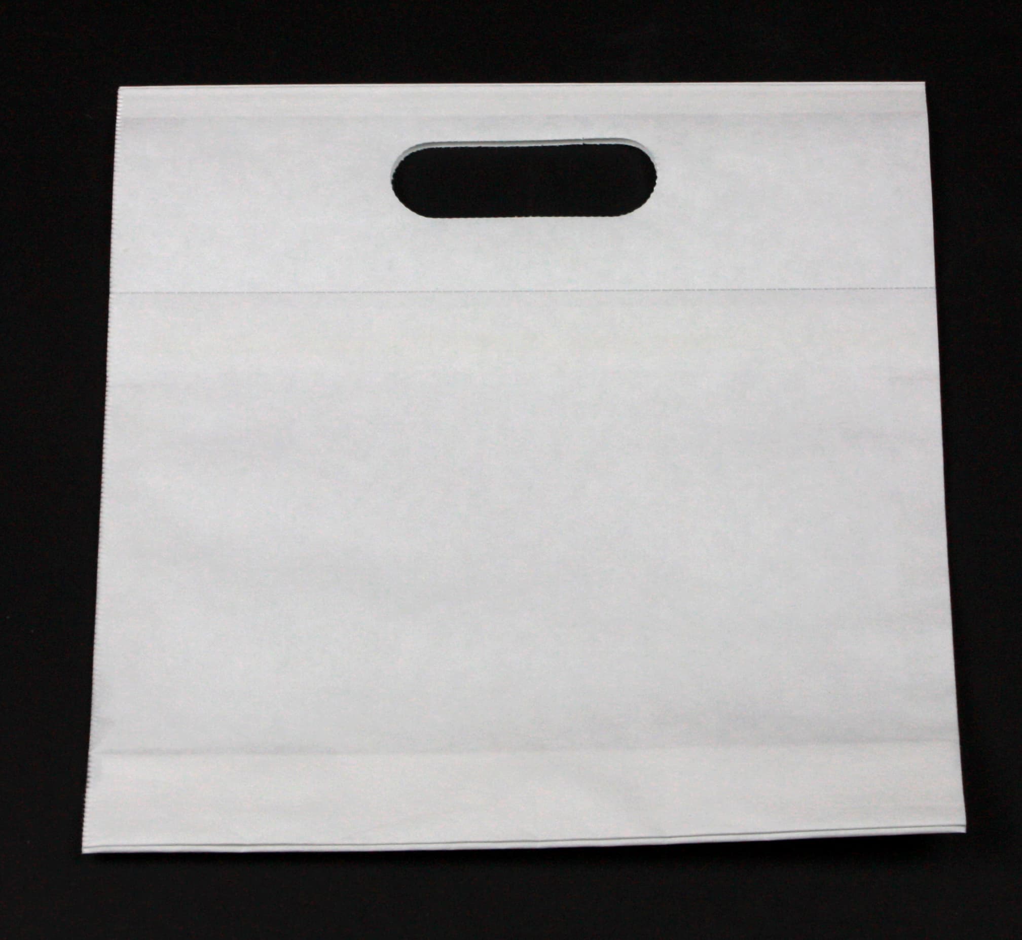 Papírová taška bílá s průhmatem 25×6×25 cm