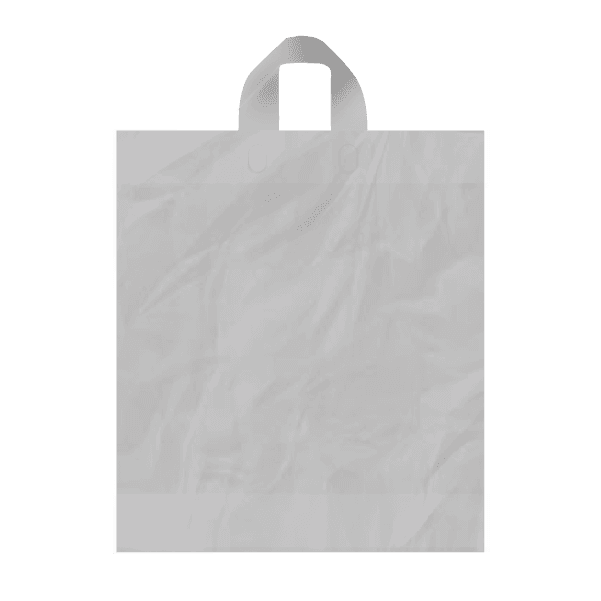 Igelitová taška LDPE stříbrná s páskovým držadlem (PDD) 40×46 cm