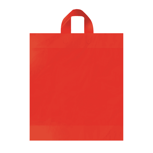 Igelitová taška LDPE červená s páskovým držadlem (PDD) 40×46 cm