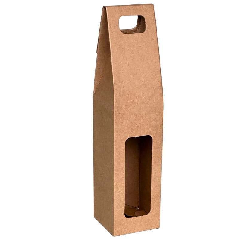 Krabice na víno hnědá 9×9×39,5 cm na 1 láhev