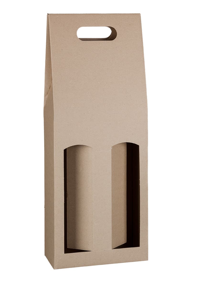 Krabice na víno hnědá 16,5×8,2×40 cm na 2 láhve