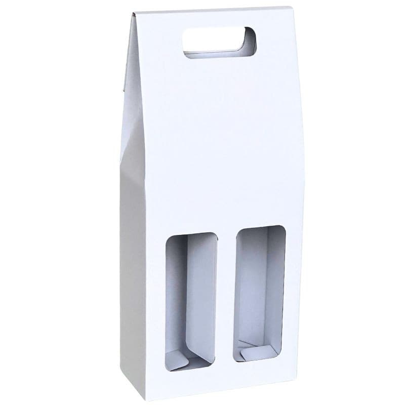 Krabice na víno bílá 17×8,5×39,5 cm na 2 láhve
